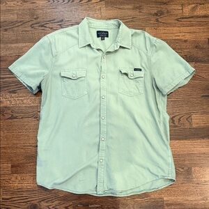 Lucky Brand Mint Green Short Sleeve Button Down Shirt